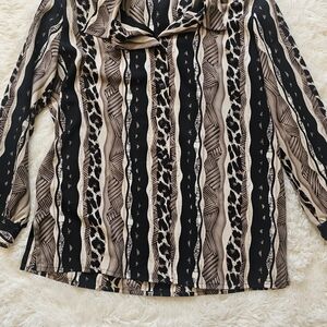 Vintage 80s 90s Abstract Animal Print Top By Alia Womens Size XL